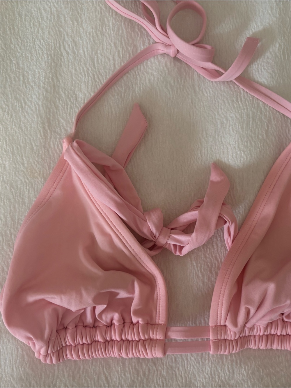 Kona Sol Target Soft Pink Triangle Tie-Back Bandeau Bikini Top